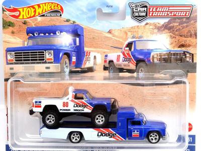 MATTEL HOTWHEELS Mattel Hot Wheels 164 Scale Team Transport T Case “'80 Dodge Macho Power Wagon & Retro Rig”