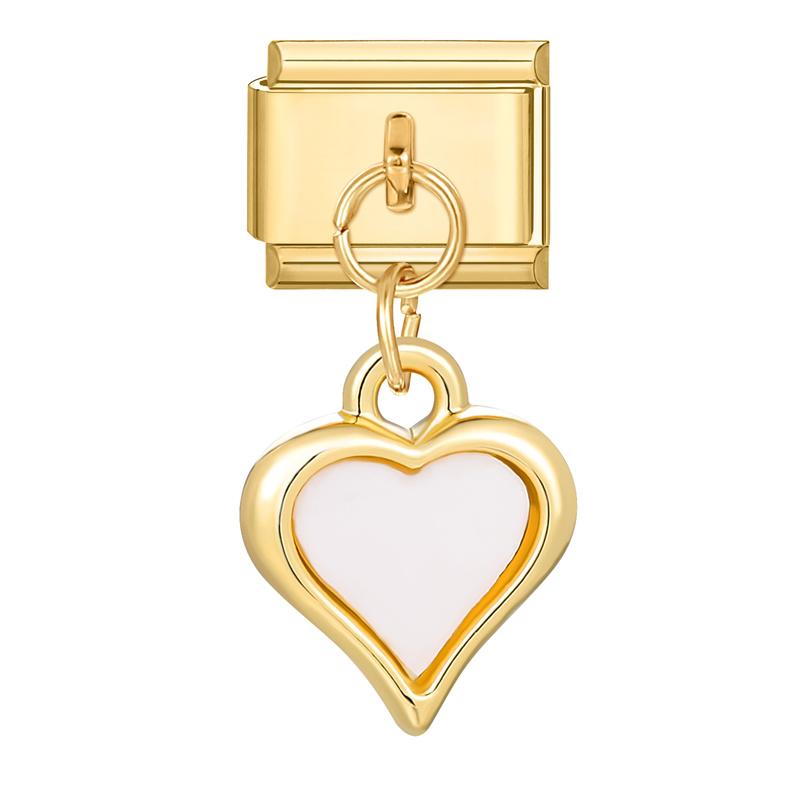 Vintage Gold Color Heart Star Cloud Rose Tulip Pendant Italian Charm Links Stainless Steel Fit 9mm Italian Bracelet DIY Jewelry