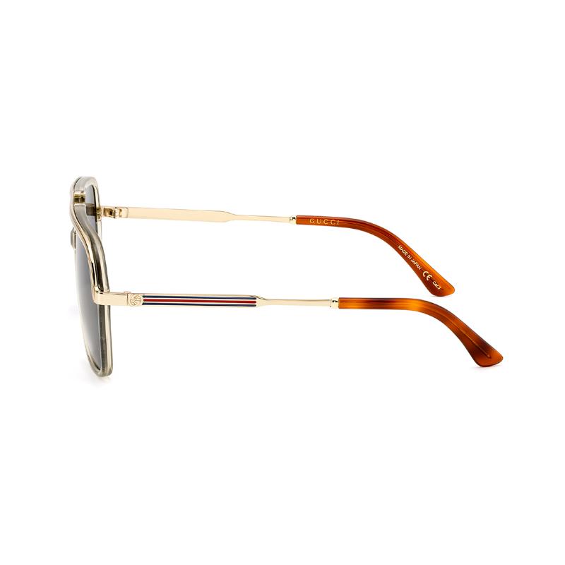 GUCCI Large Frame Round Face Fashion UV Protection Plate Frame Aviator Sunglasses Men's Transparent Off-White