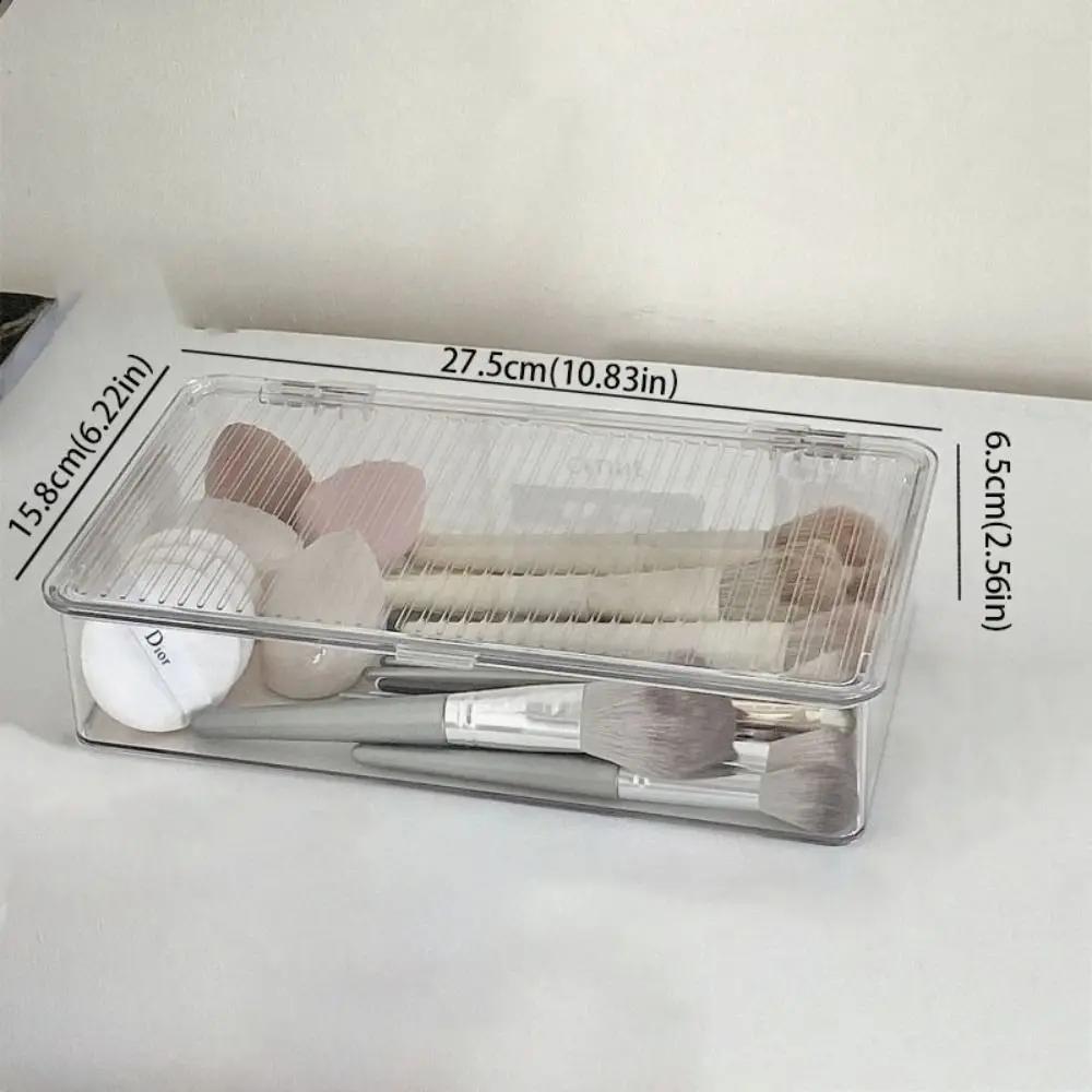 Desktop Storage Box Large Capacity with Lid Cosmetic Organizer Box Transparent Office Supplies Book Document Storage Box 2820₽