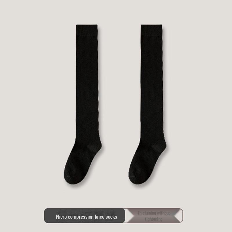 

Женские осенне-зимние нескользящие утягивающие гольфы выше колена — однотонный хлопок в японском стиле. Calf-length