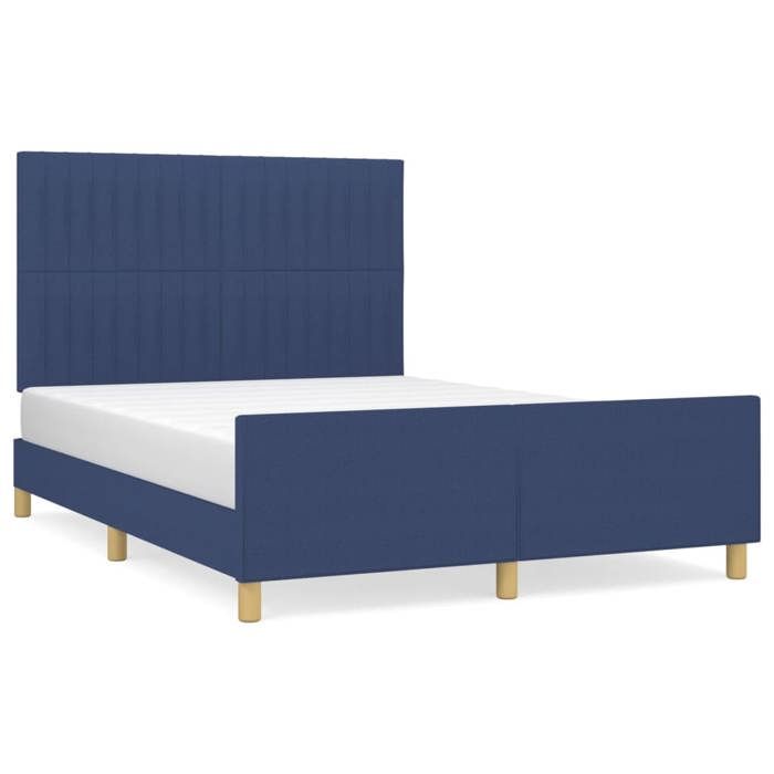 VidaXL Bed Frames with Headboard Blue 140 X 200 Cm Fabric3125225