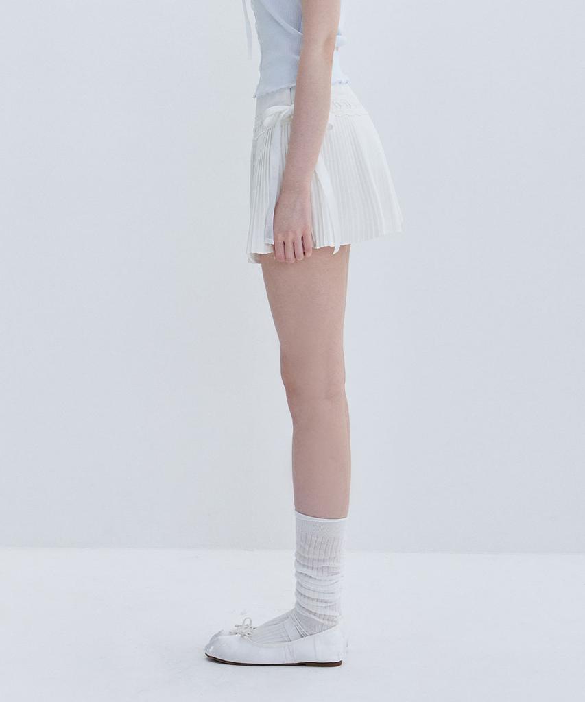 Moabel Classic Pleats Skirt - Ivory