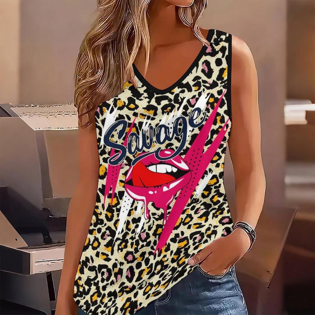 Damskie topy bez rękawów z nadrukiem pantery 3D do treningu, jogi, na siłownię, letnie koszulki sportowe z nadrukiem, w dużych rozmiarach, kamizelki