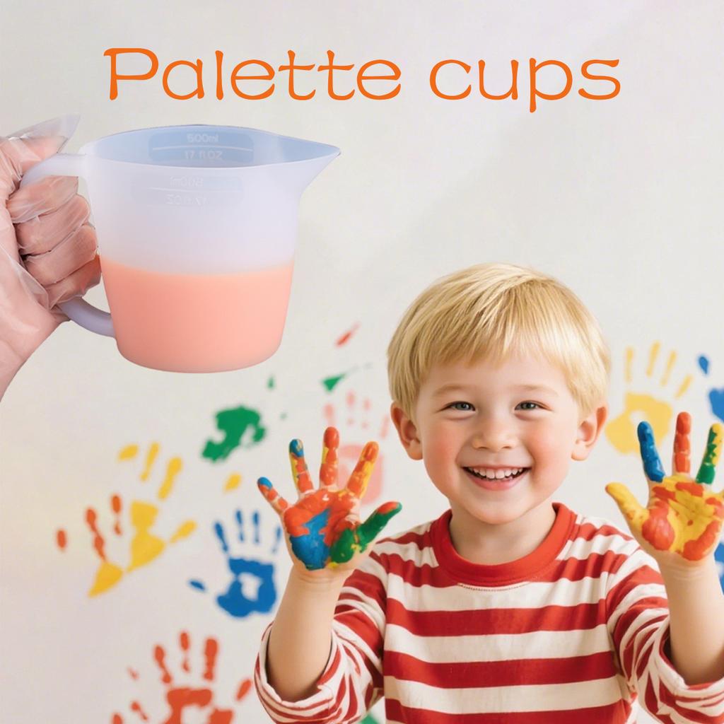 500ML Easuring Cup with Handle Silicone Measuring Cups DIY Handmade Crafts Epoxy Resin Pigment Mixed Tools Reused Easy to Clean