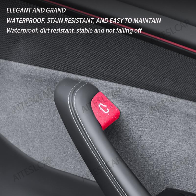 For Model Y Juniper 2026 Open Door Button Stickers for Tesla Model 3 Highland Handle Button Trim Protector Decals Car Accessorie