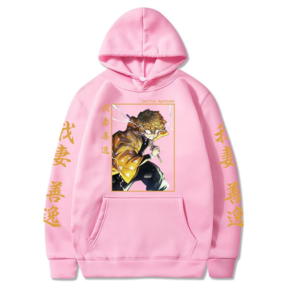 Der japanische Anime Demon Slayer Harajuku Manga Streetwear Herren-Hoodie Agatsuma Zenitsu bedrucktes Sweatshirt