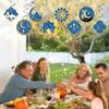 12pcs Eid Celebration Moon Castle Spirals Decoration Hanging Ornament for Family Gatherings and School Festivities