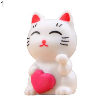 Fortune Cute Cat miniatūra ainavu rotājumi Dārza Bonsai dekorācijas