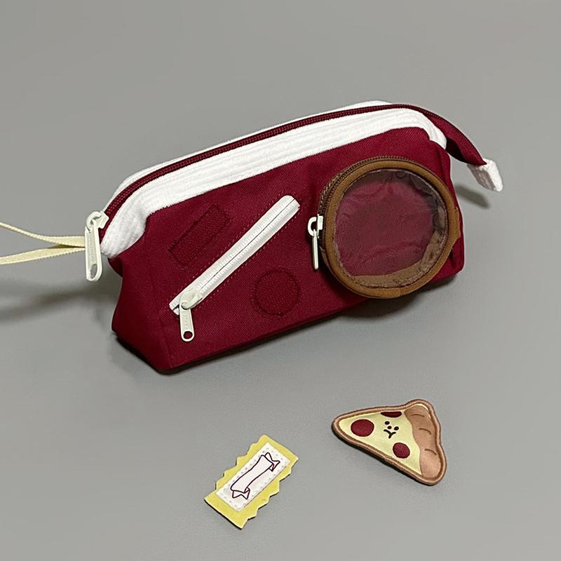 Astuccio carino con cuciture a contrasto Astuccio multistrato di grande capacità Astuccio fai-da-te Borsa per il dolore delle ragazze