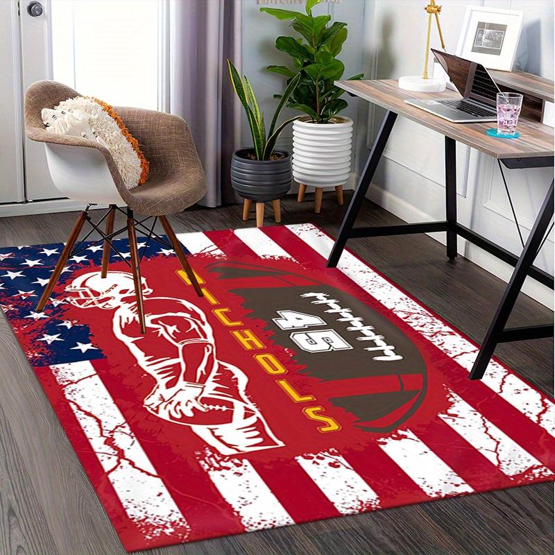 Office Carpet American Football Player Design with "NICHOLS 45" on Sofa Rug, Chair Mat Prote