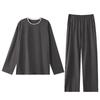 Men's Modal Long Sleeve Pajamas - Casual Spring/Autumn Wear, Teen & Plus Size