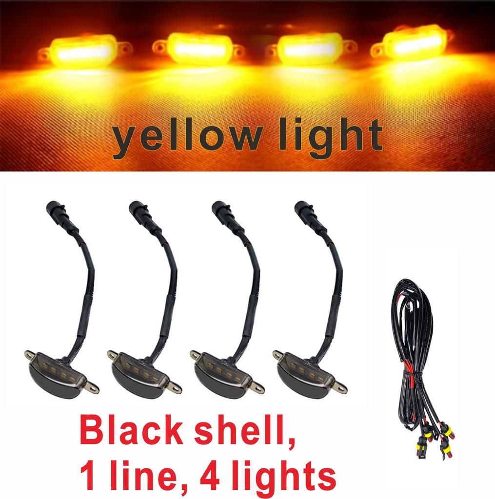 Car Front Face Modification Universal Daytime Running Light Grille Led Small Yellow Light Universal for SUV, Pickup Truck, Sedan