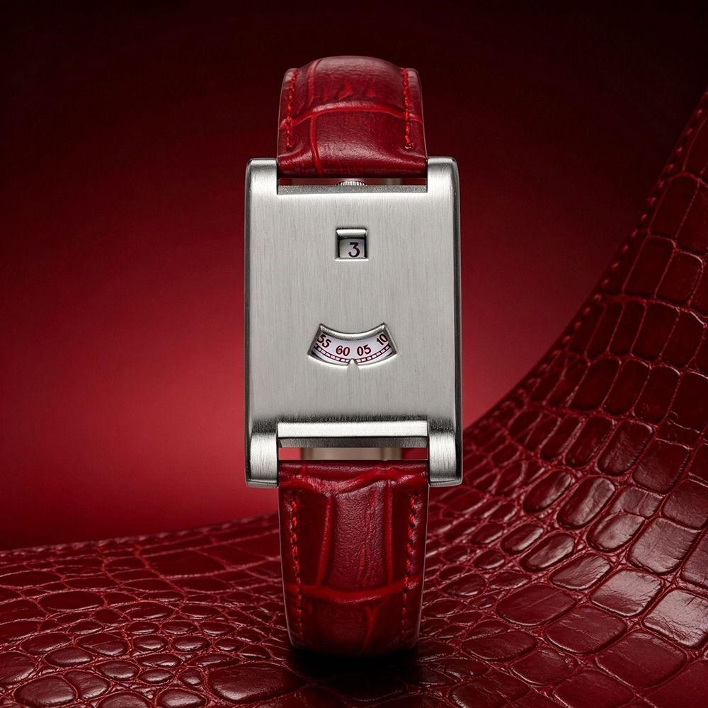 Leather Strap Square Wristwatch Alloy Case Business Watch New Men's Wristwatch  Daily Wear