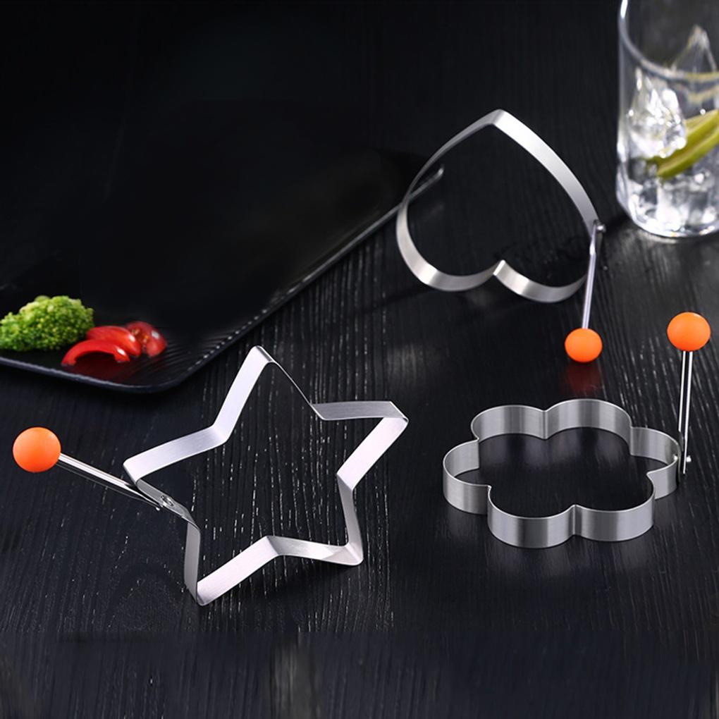 3-piece Set of Fried Egg Molds, Stainless Steel Toast Egg Molds