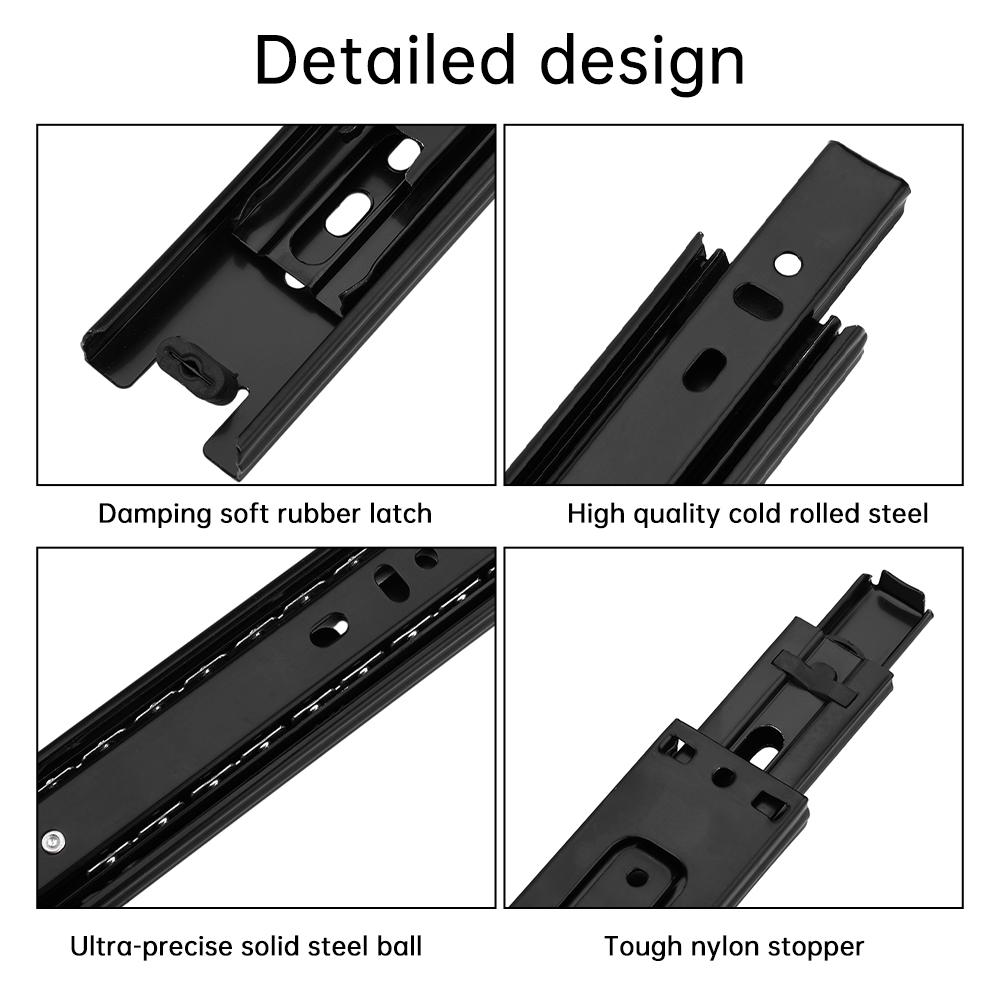 27MM Thickened Two Section Slide Rail Cold Rolled Steel Drawer Slides Close Drawer Track Rail Sliding Furniture Hardware