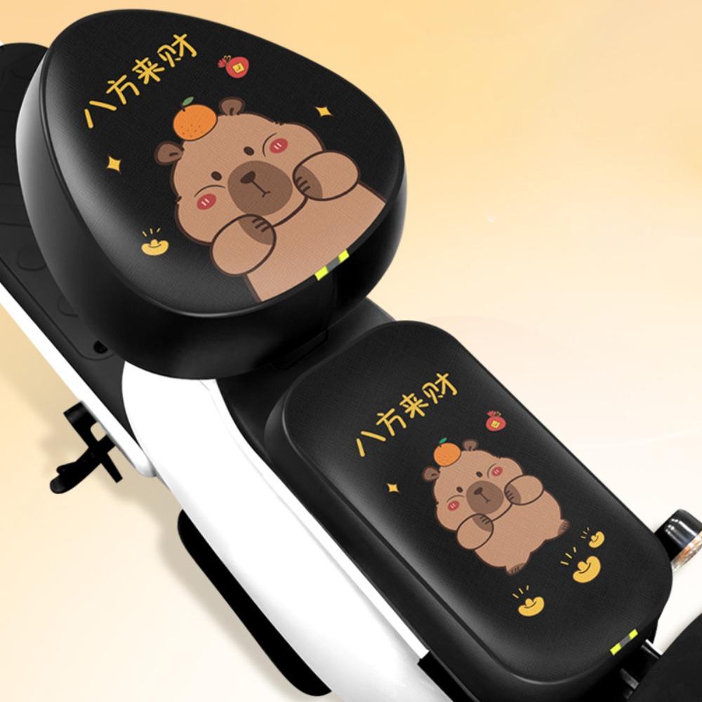 PU Electric Bicycle Seat Cover Waterproof Cartoon Motorcycle Cushion Cover Sun Protection Breathable Scooter Seat Protector