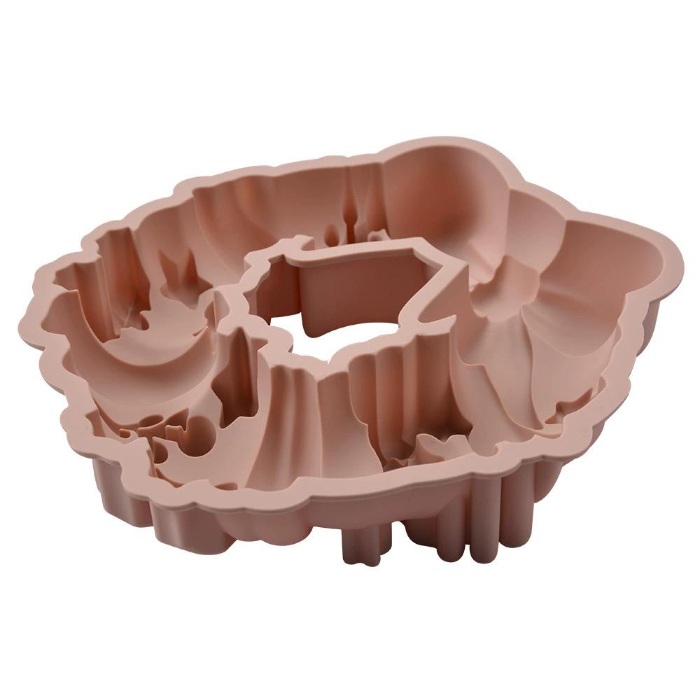 Christmas Bow Wreath Silicone Cake Mold Versatile Baking Dessert Mold for DIY Pastries, Mousse, and More Perfect for Holidays Like Christmas,Halloween