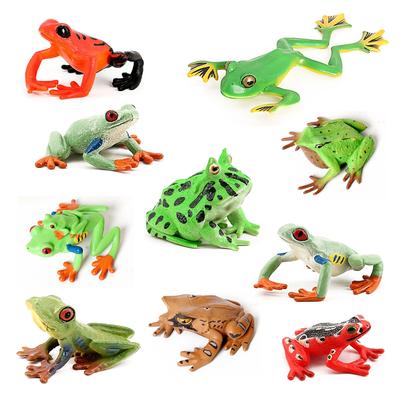 Frogs Collection Rana Bullfrog Treefrog Hornedfrog Toad Squishy Frog Rainforest Animal Figurines Action Figure Toy Kids Gifts