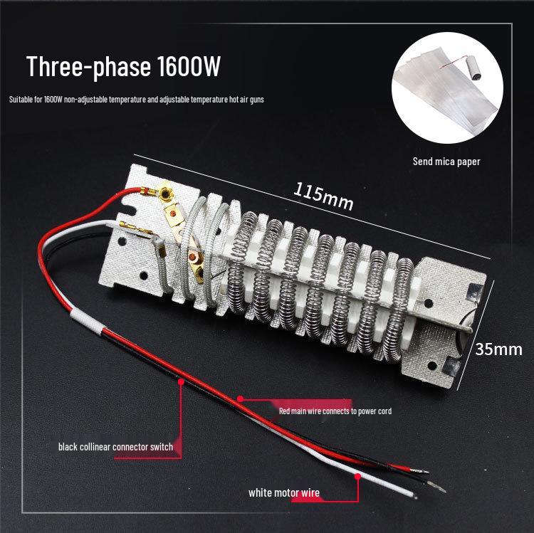 Hochleistungs-Industrie-Heißluftpistolen-Heizelement, 3- oder 5-adrig, 1600W Elektrischer Heizdraht