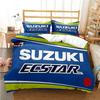 Teenagers SUZU motorcycle Casal Duvet Cover Comforter All Season Bedding Sets Soft Quilt Cover and Pillowcases Single/Double