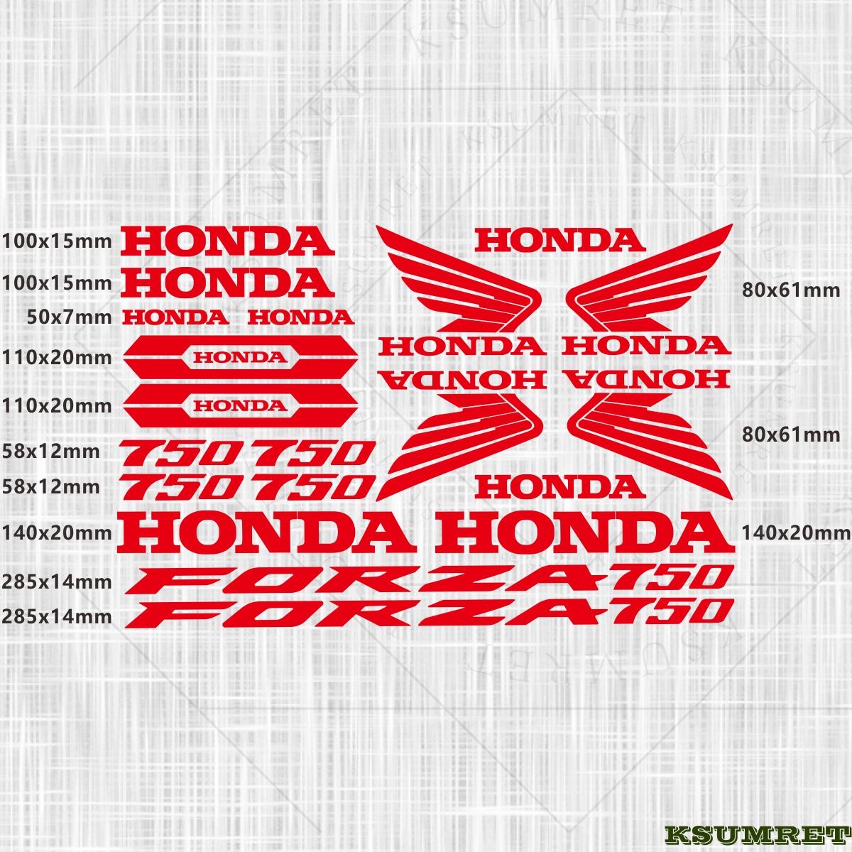 Honda Motorcycle Stickers FORZA 750 Logo Decal Waterproof красный