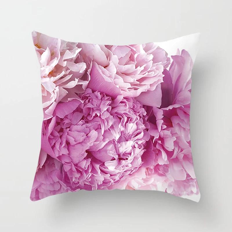 Flower Pattern Decorative Sofa Cushion Cover Pillow Pillowcase Throw Pillows Home Decor Pillowcove Pink 40x40cm 50x50 45x45