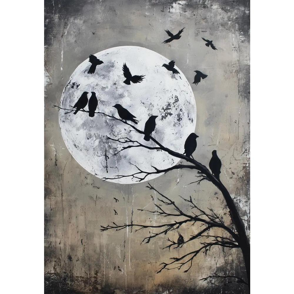 Nastrojowe Gotyckie Śpiący Nietoperz Anioł Plakaty Kwiat Stokrotki Klepsydra Kozie Nadruki Obraz na Płótnie Obrazy Ścienne Wystrój Domu Salonu