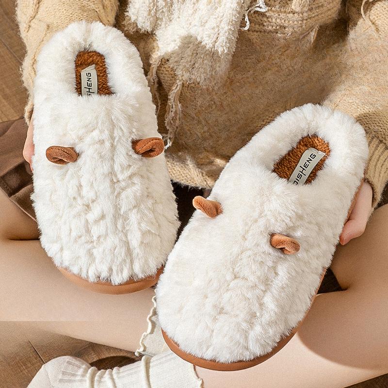 Cotton Shoes with Toe Caps for Warmth, Thickened Soft Soles, Anti-slip and Comfortable To Step On. Home Slippers