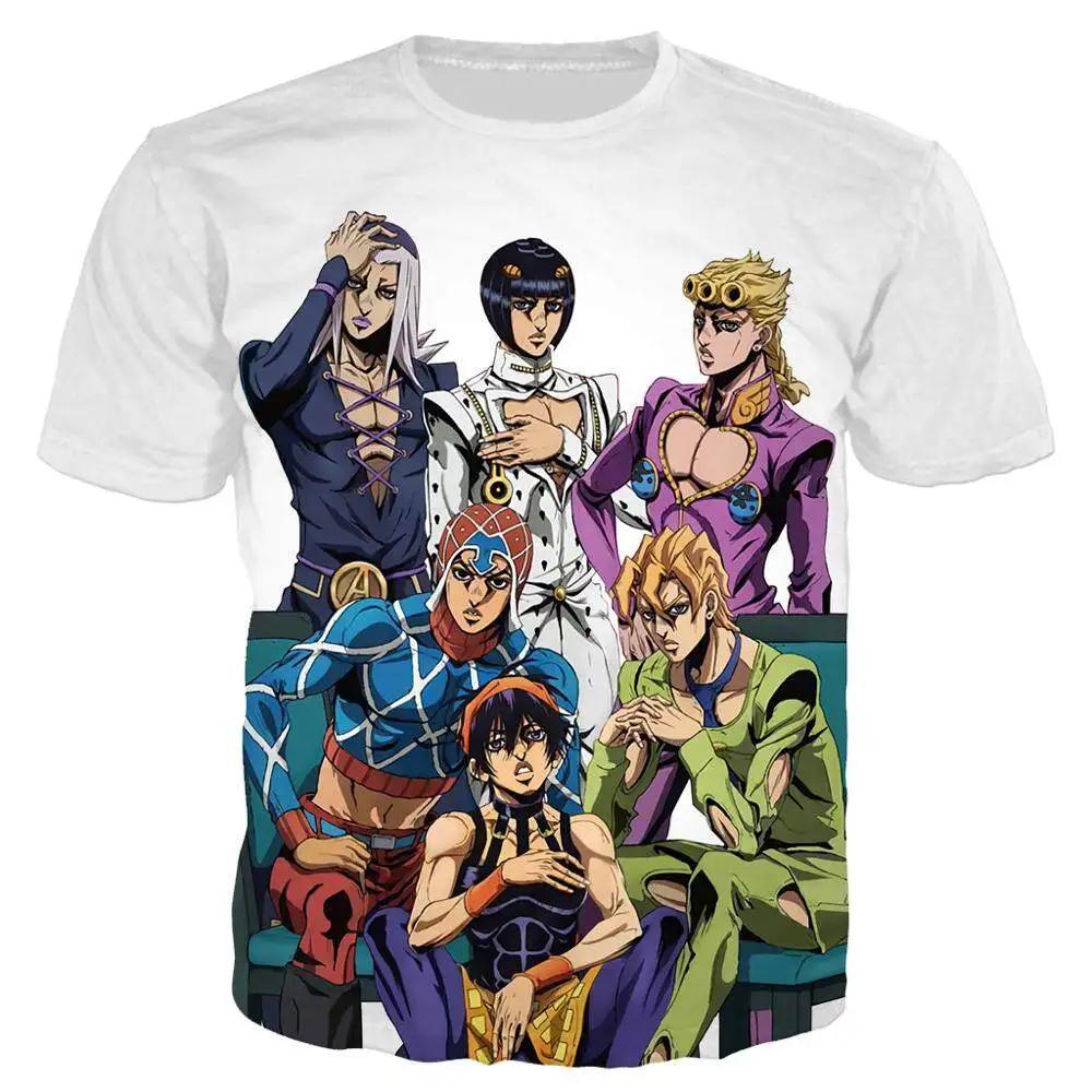 

Новые футболки Jojo Bizarre Adventure, аниме, манга, 3D-принт, уличная одежда, мужская и женская мода, большие детские футболки, топы, одежда 4XL