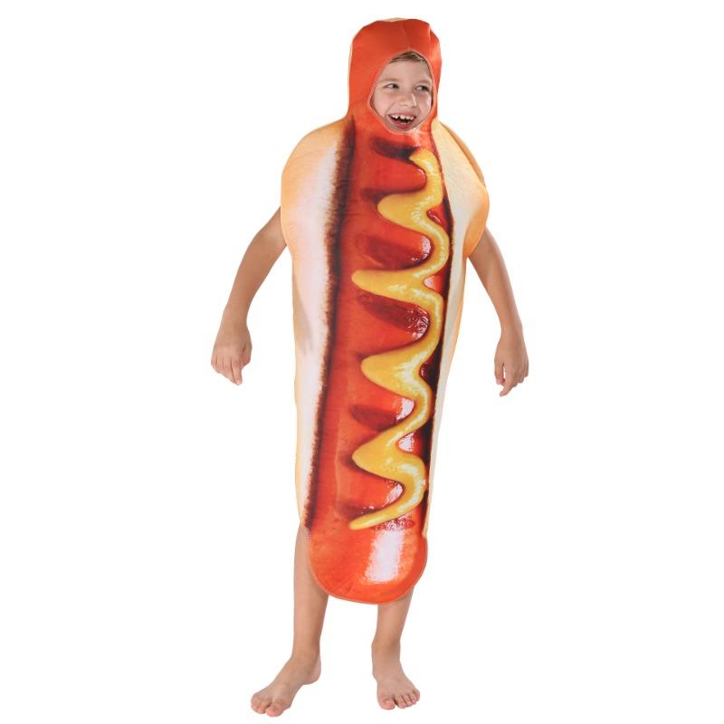 3D Color Printed Kids Hot Dog Suit One Piece Food Stage Cosplay Costume