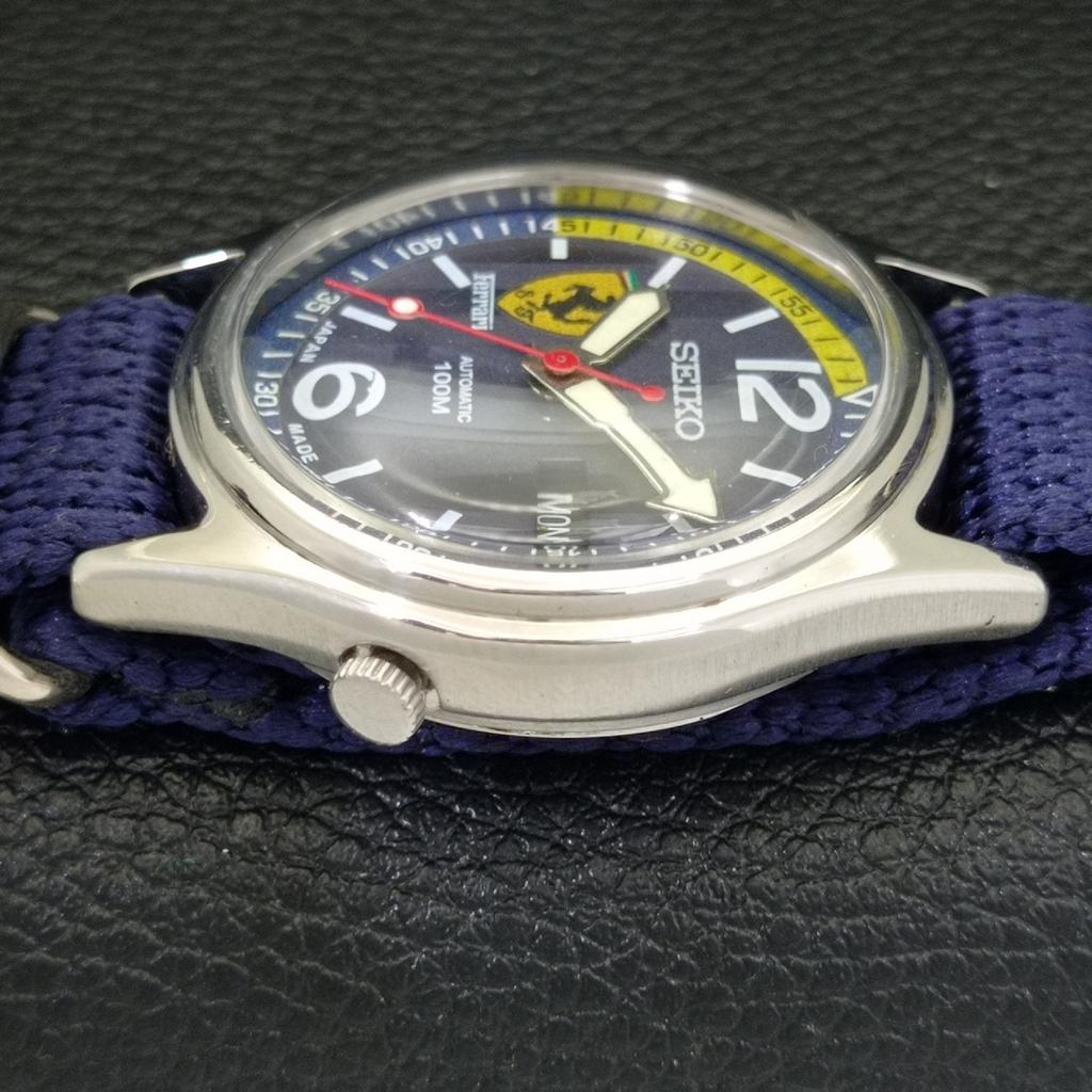 JAPAN VINTAGE SEIKO AUTOMATIK 7009A HERREN FERRARI ZIFFERBLATT UHR a700463-5