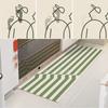 Kitchen Anti-slip Carpet Diatom Mud Water-absorbing Oil-absorbing Floor Mat Black and White Minimalist Style Home Decoration Rug