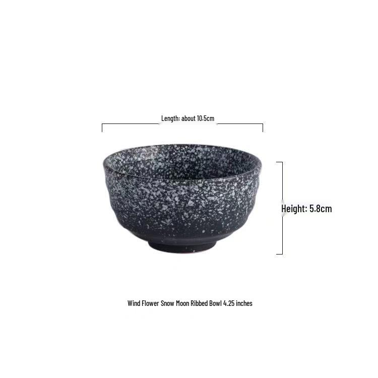 4.5" Ceramic Japanese Noodle Bowl – Large Porcelain Tableware for Soup & More