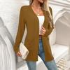 Women's Plus Size 3/4 Sleeve Cardigan with Pockets - Soft Milk Silk Knit Open Front
