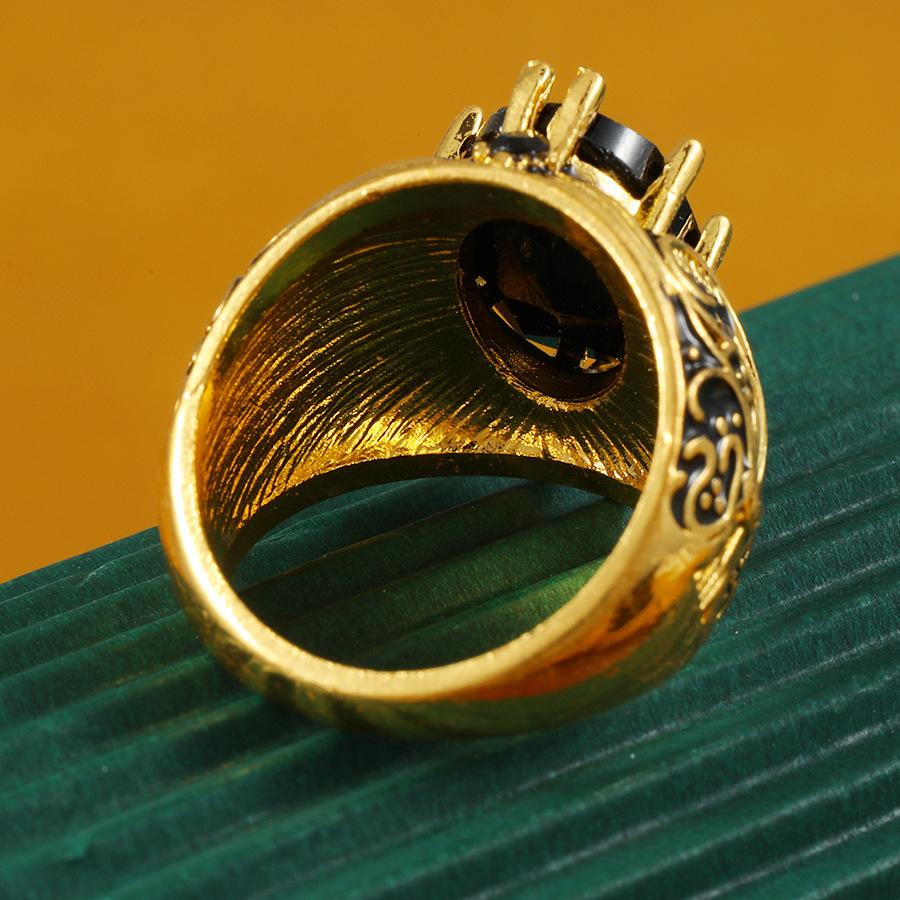 Retro Zircon Ring, High-end Rose Flower Ring, Trendy and Cool Hand Jewelry for Men and Women