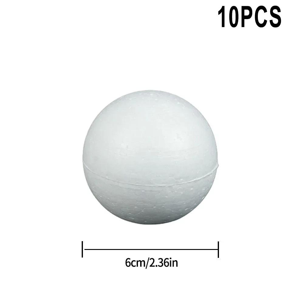 10pcs Solid Foam Ball Polystyrene Balls 50mm-100mm  Round DIY Accessory Handmade For Party Celebration Christmas Decoration