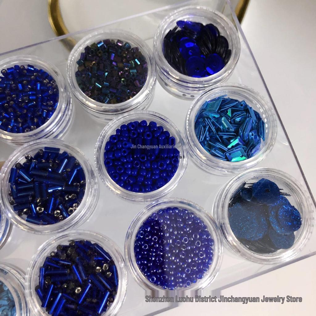Sapphire Blue Beads & Sequins for DIY Evening Dress Accessories