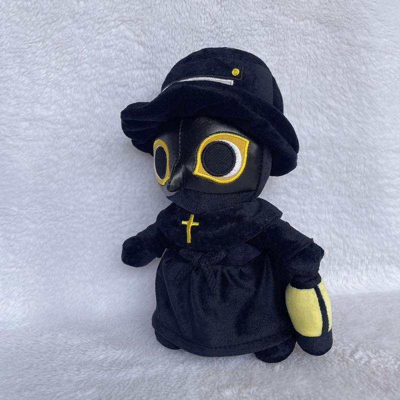 Halloween Luminous Doll Plague Crow Bird Beak Doctor Death Glowing Ghost Doll Plush Toy