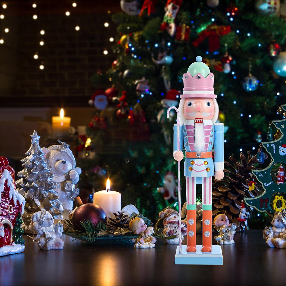 Christmas Nutcracker Wooden Soldier Small Decorative Ornament Tabletop Nutcracker Christmas Party Decoration Holiday Nutcrackers