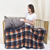 Facecloth Blanket Snap Button Blanket Office Shawl Blanket Plaid Shawl Thickened Cape