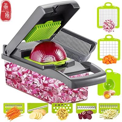 Multifunktionales Würfelgerät zum Aufschneiden von Gemüse und Obst, Reibe, Würfelgerät, Küchenzubehör-Set