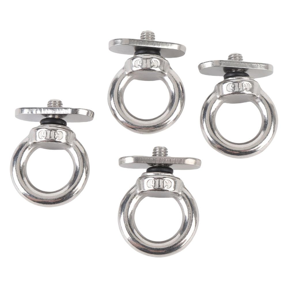 M6 Thread Size Track Mount Eyelets 4PCS Set Rail Mount Eye Bolt Heavy Duty Marine Eye Bolt  For RVs