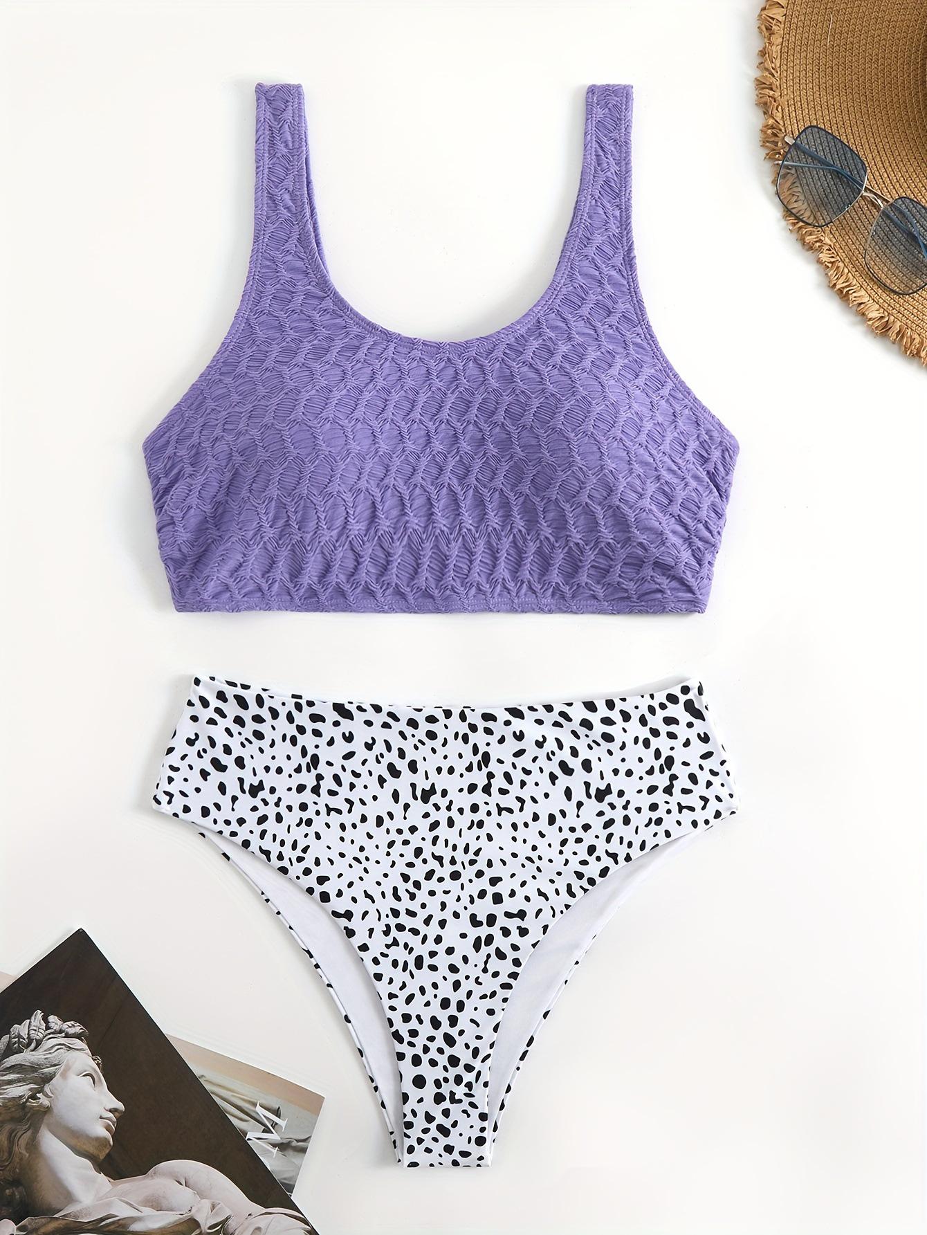 Европейские бикини-низ с высокой талией и леопардовым принтом для полных 2025 2XL