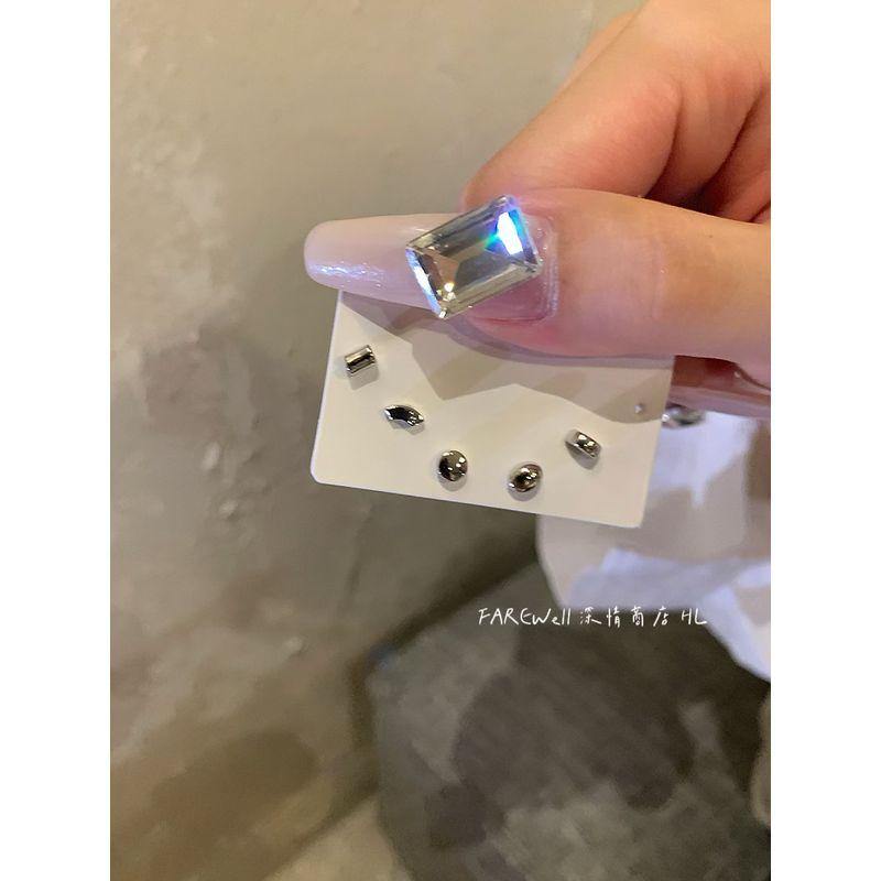 

Костюм-пятёрка! Мини Бесплатное Снятие перед Сном ~ K-стиль Новые Пусеты Минималистичный Повседневный Стиль Легче всего Сочетать Серьги-Капли Silver geometric stud earrings 5 pieces