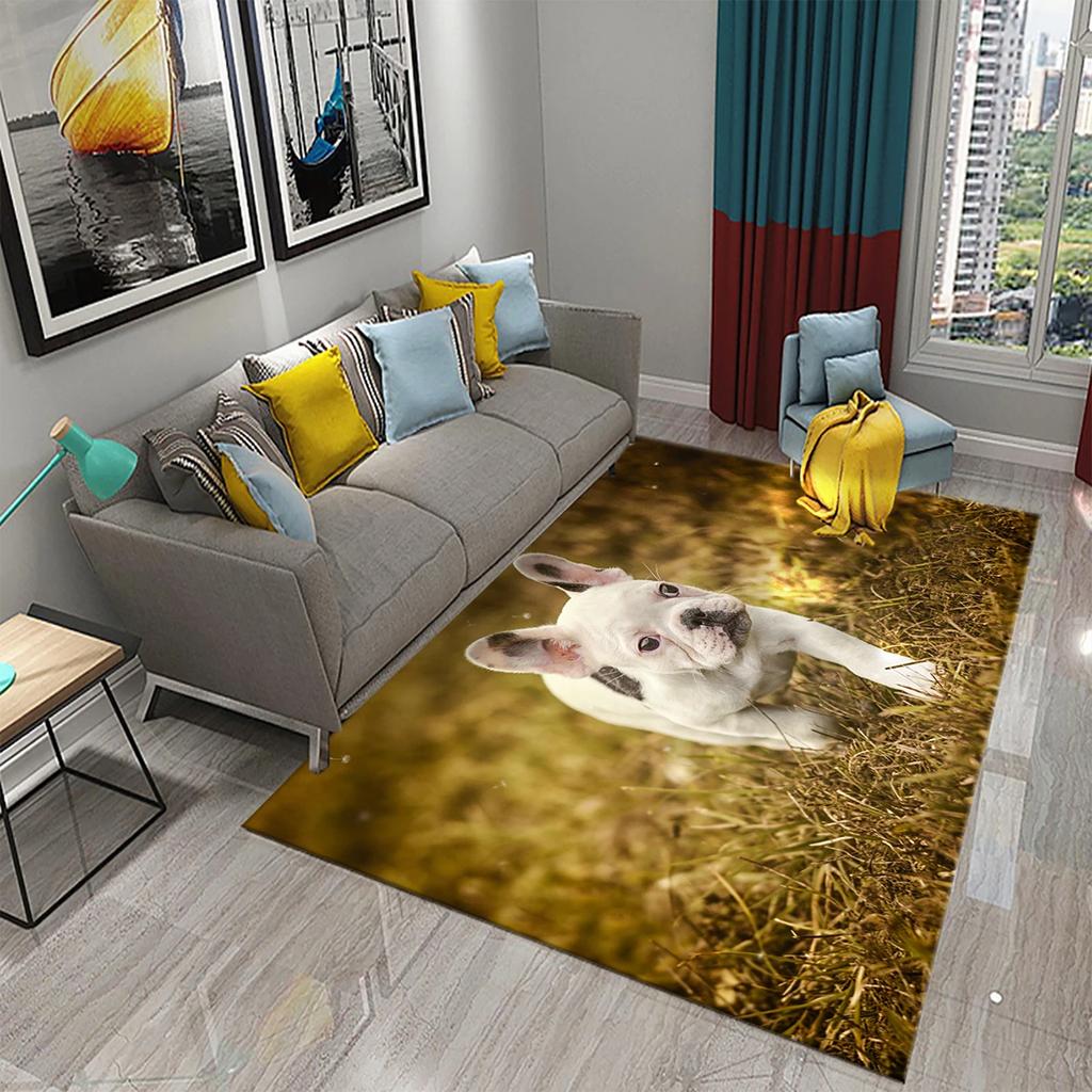 French Bulldog Carpet Lovely Animal Rugs for Bathroom Non-slip Doormat Balcony Carpet Welcome Rug Living Room Bedroom Decor Rug