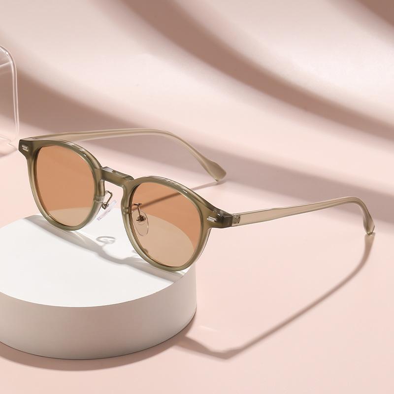 Fashionable And Trendy Small Round-Frame Glasses Versatile Uv Protection Outdoor Sunglasses Shading Sun Fishing Sun 6012-1