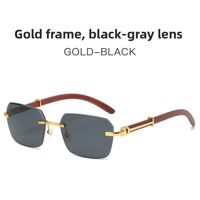 Cheetah Pattern Modern Metal Square Sunglasses With Blue Lenses For Stylish Sun Protection