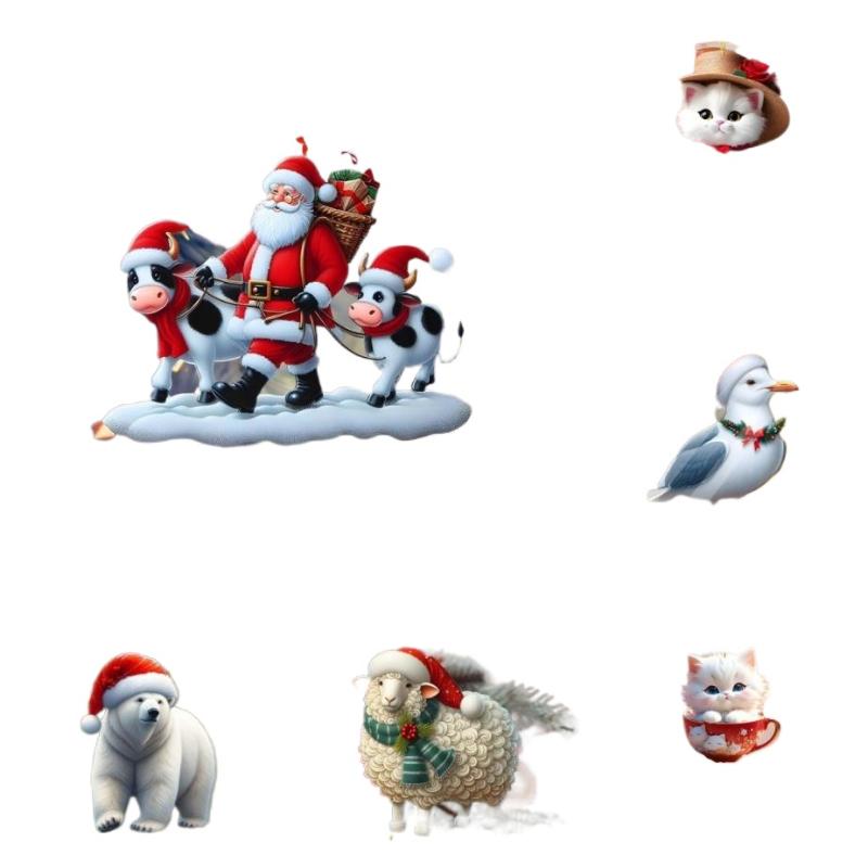 2D Christmas Tree Pendant 2D Flat Acrylic Xmas Tree Hanging Ornaments Cartoon Home Decor New Year Christmas Gifts