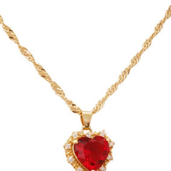 Women Necklace Creative Rhinestone Embedded Women Jewelry Tiny Heart Shape Pendant Clavicle Necklace for